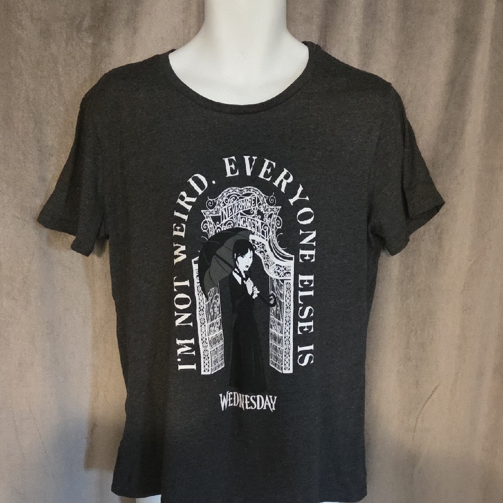 Wednesday XL Women's Charcoal Short Sleeve Tee